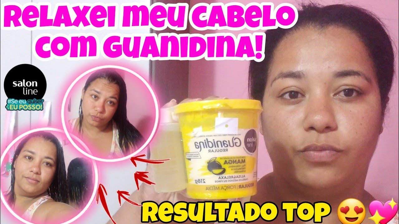 RELAXEI MEU CABELO COM GUANIDINA!❤ OLHA COMO FICOU 😱  #cabelo #guanidina #salonline