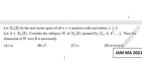 IIT Jam 2021 ||  Linear Algebra Solution.