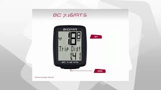 Sigma BC 7 16 Fietscomputer 7 functies Draadloos Zwart