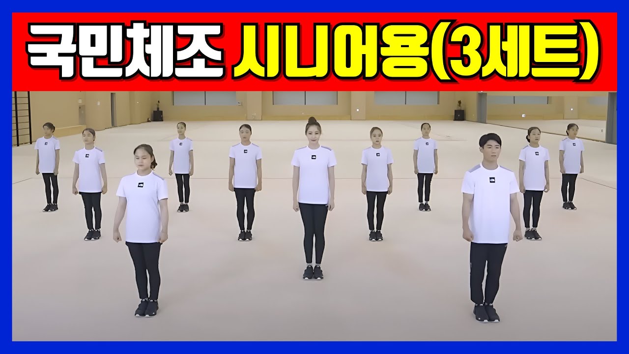 국민체조 시니어용 3세트(21분, 속도 천천히 조정) 어르신용, 스트레칭, 근력+유산소 운동, 전신운동