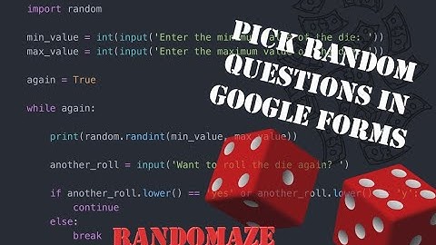 Pick Random Questions from a Question Bank Using Google Form