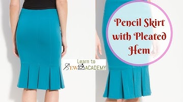 How to Cut a Pencil Skirt With Pleated Hem WITHOUT PATTERNS | VERY EASY DIY