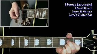 David Bowie Heroes (Acoustic) | Guitar Play Through and Intro Lesson