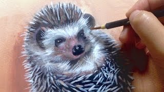 ハリネズミを描く Painting a hedgehog