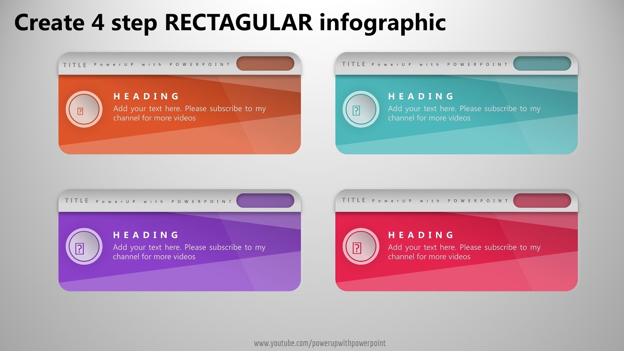 14.Create 4 step RECTANGULAR infographic|PowerPoint Presentation|Graphic Design|Free Template