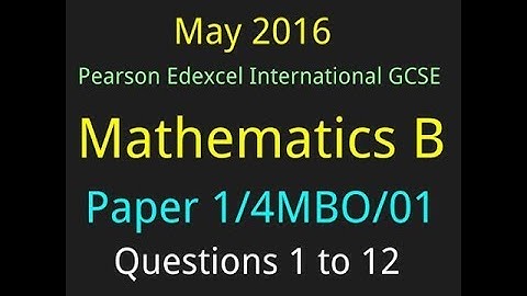 Edexcel  QP Solution : 4MB0/01/May/2016/ Q - 1 to 12 (1 of 3)