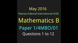 Edexcel QP Solution : 4MB0/01/May/2016/ Q - 1 to 12 (1 of 3)