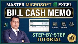 Bill Cash Memo In Microsoft Excel | Create Bill  in Excel | Bill Format in Excel | Make Excel Bill screenshot 5