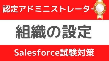 Salesforce Tutorial 認定アドミニストレーター試験対策①組織の設定