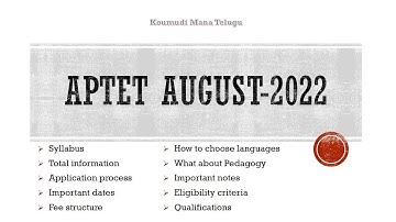 AP TET Syllabus 2022 & Exam Pattern | Andhra Pradesh Teacher Eligibility Test | APTET | KOUMUDI