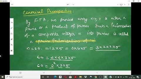 Canonical decomposition of a POSITIVE INTEGER- Lecture 3 - FTA