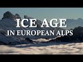 Ice Age in European Alps. 100000 years of cold period in Europe. Modelling climate change, science