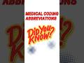 medical coding basics #abbrevations #medicalcoding #shorts