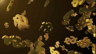 Dollar Symbols Falling Down Free video Background Loop   VJ Loops for Background