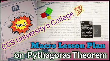Macro lesson plan on Pythagoras theorem। Macro lesson plan of Maths। B.ed/D.eld/BTC #education