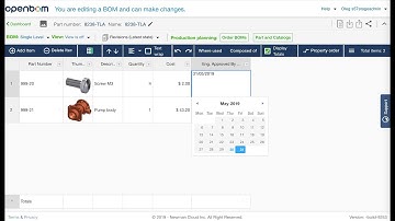OpenBOM - new "date" property type