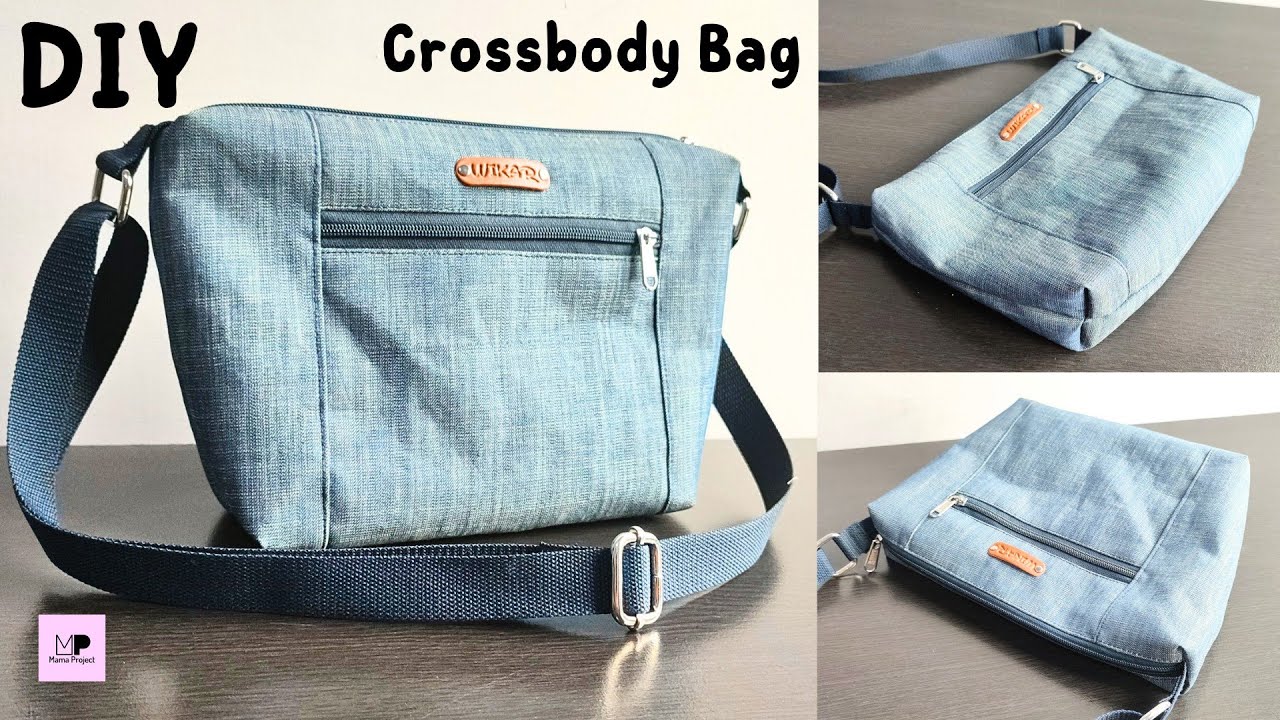 Fun Pattern For Crossbody Bag With 3 Zippers Front And Back