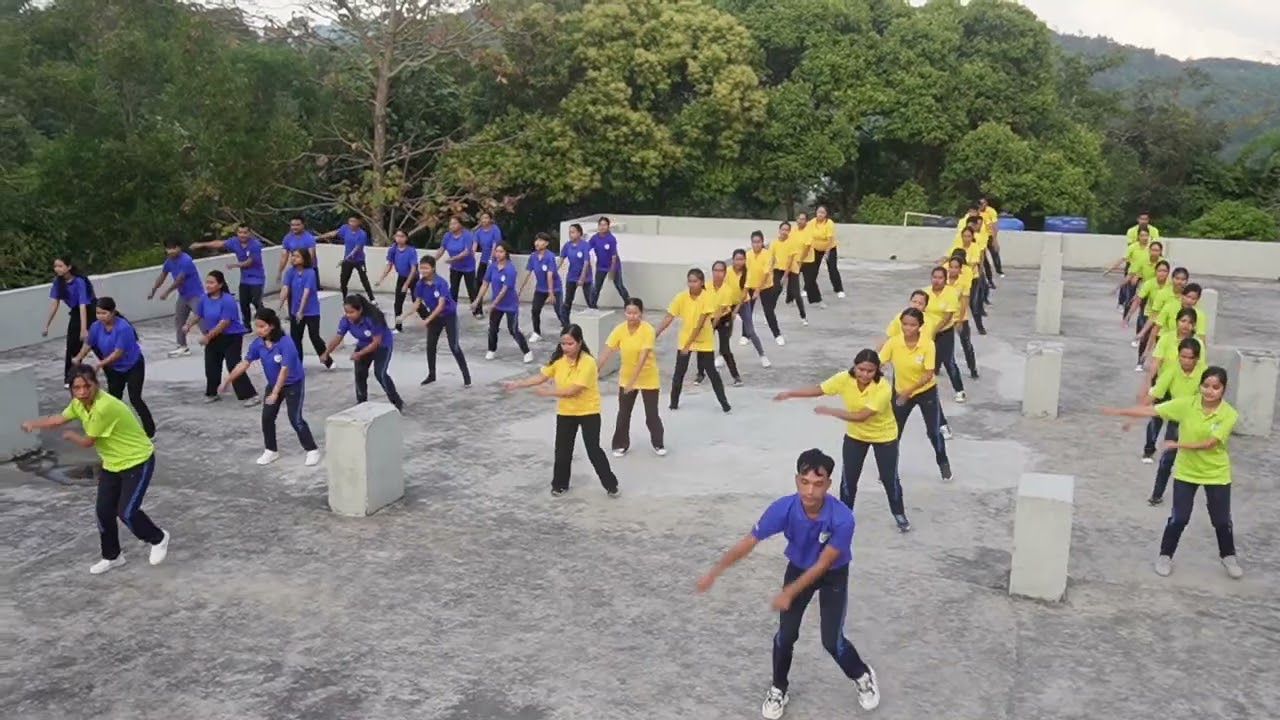 Aerobics exercise by the 1st & 2nd year student-teachers