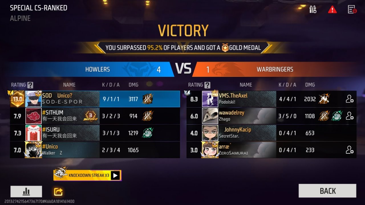 2026/01/19. Sod unico vs pro the axel ff (cs rank) 💥