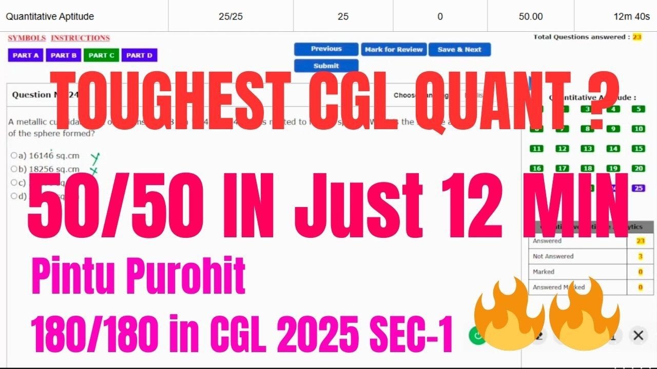 50/50 in Just 12 Min😱 | Tough Live Mock Quant DESTROYED | Oliveboard | SSC CGL 2026 | AptiMaths
