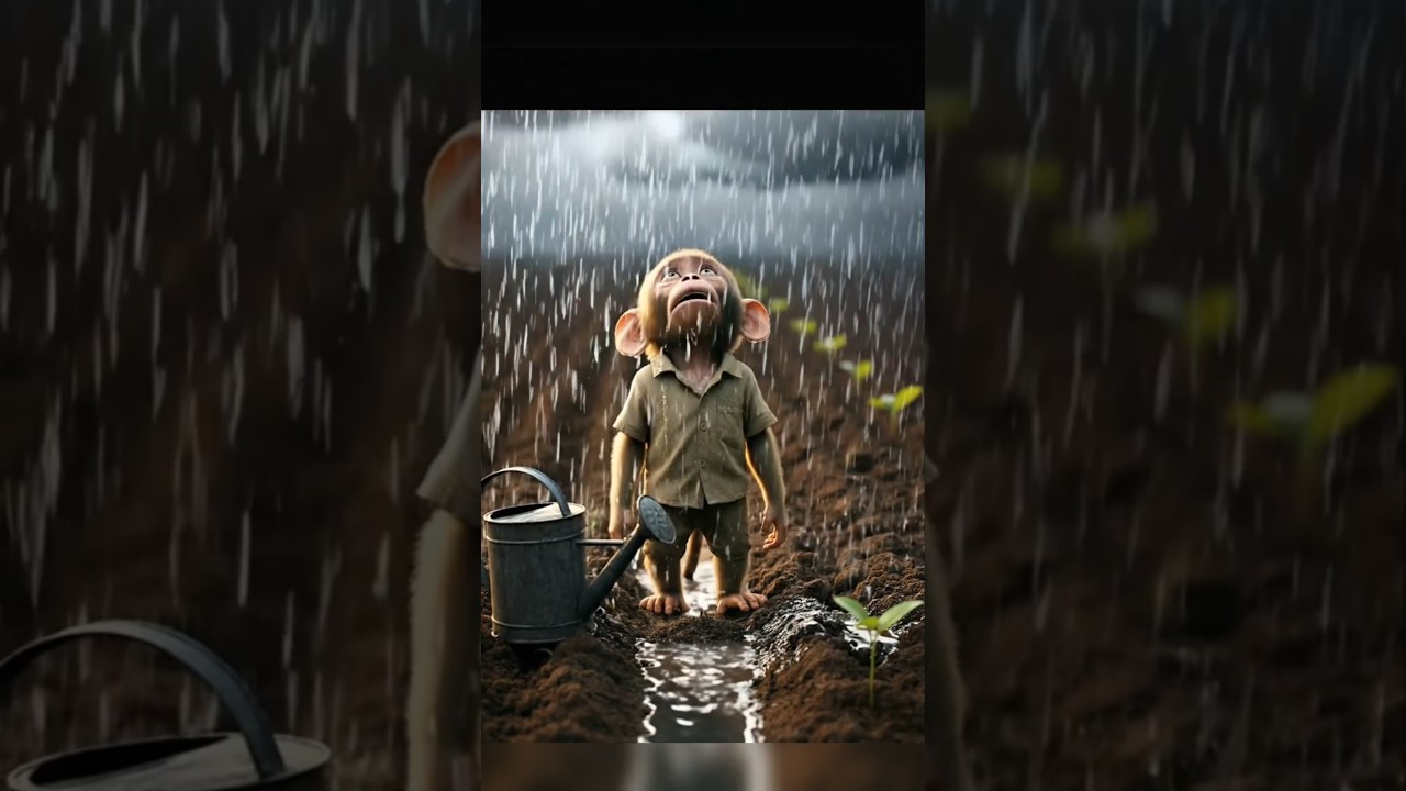 A hardworking monkey give sugarcane to elephant