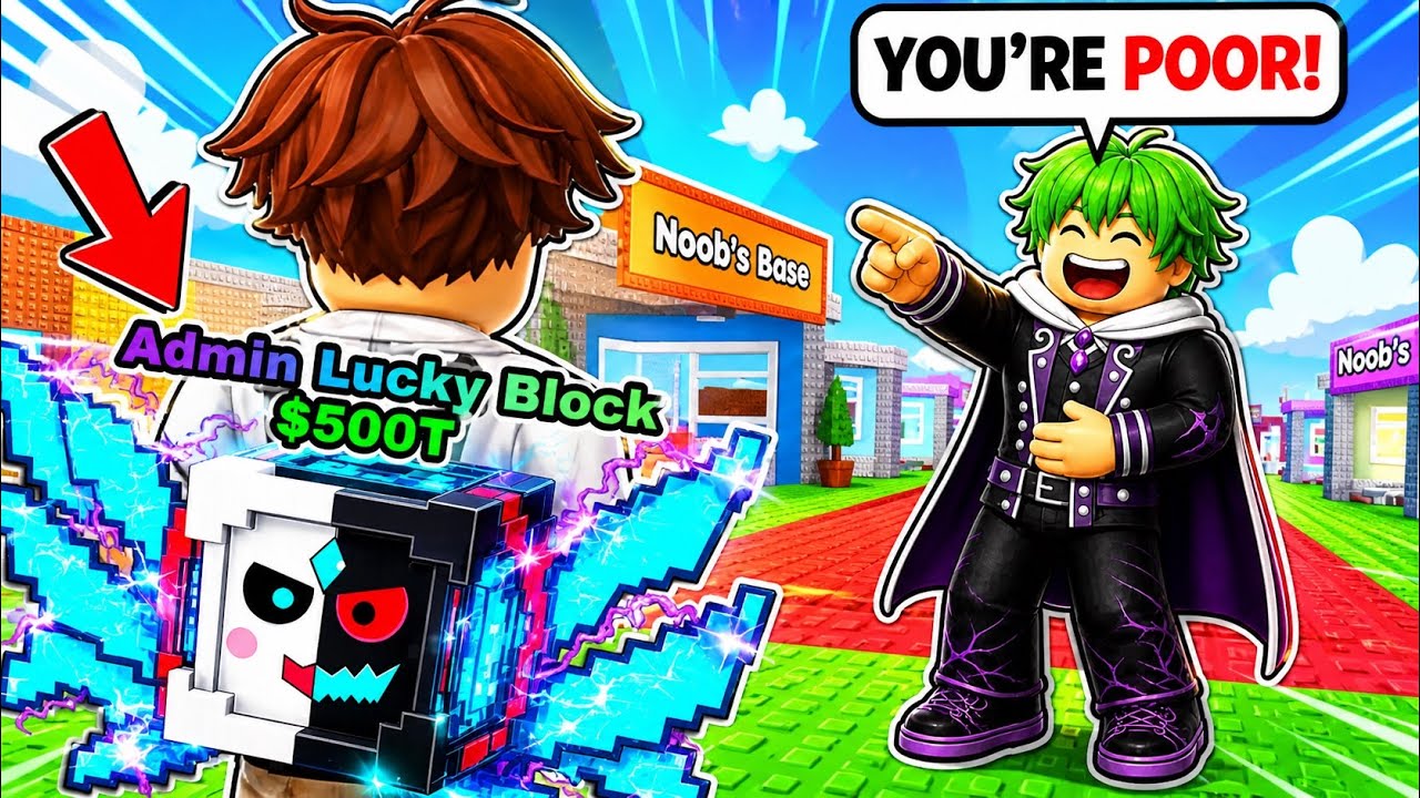 I TROLL My Friend as a NOOB with 0.01% Lucky Blocks in Be A Lucky Block…