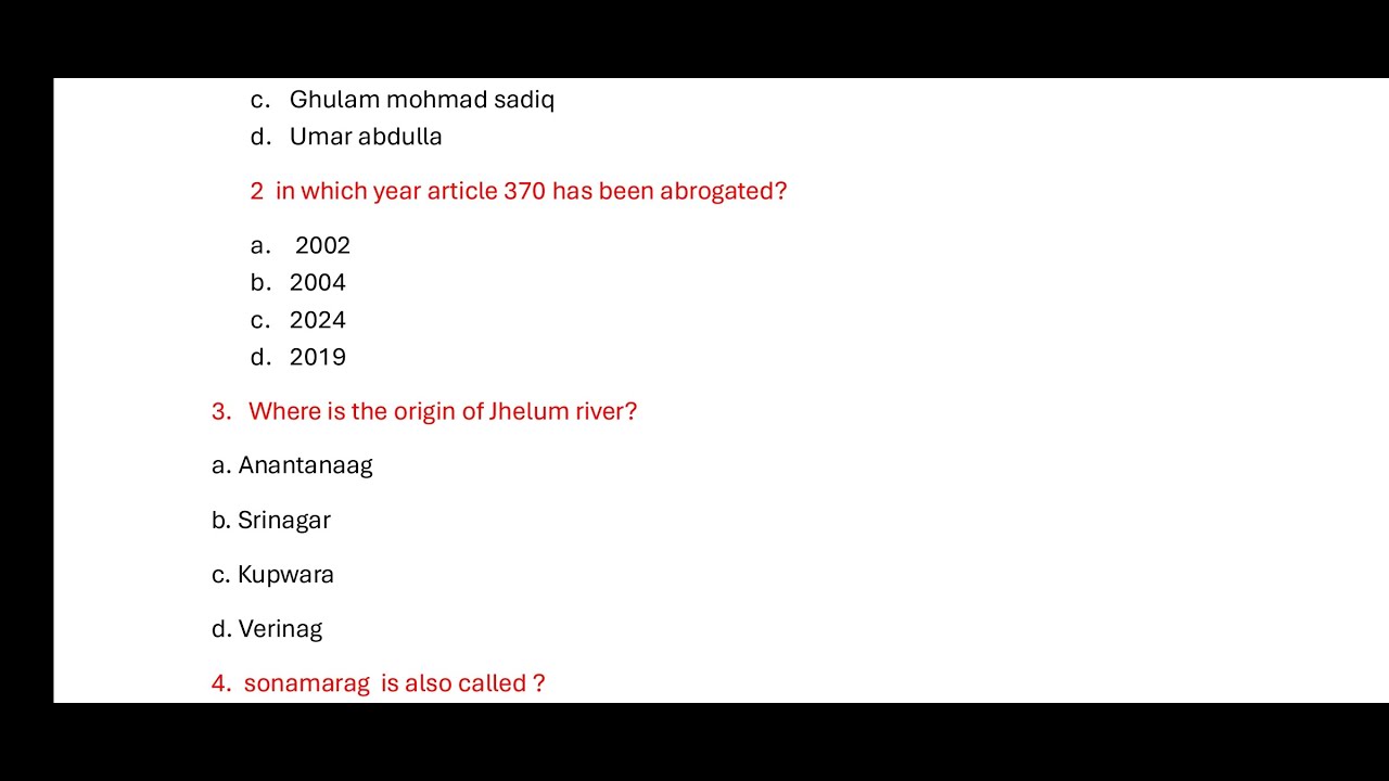 J k police constable important questions/j k ssb /j&k police written exam/Jammu kashmir police