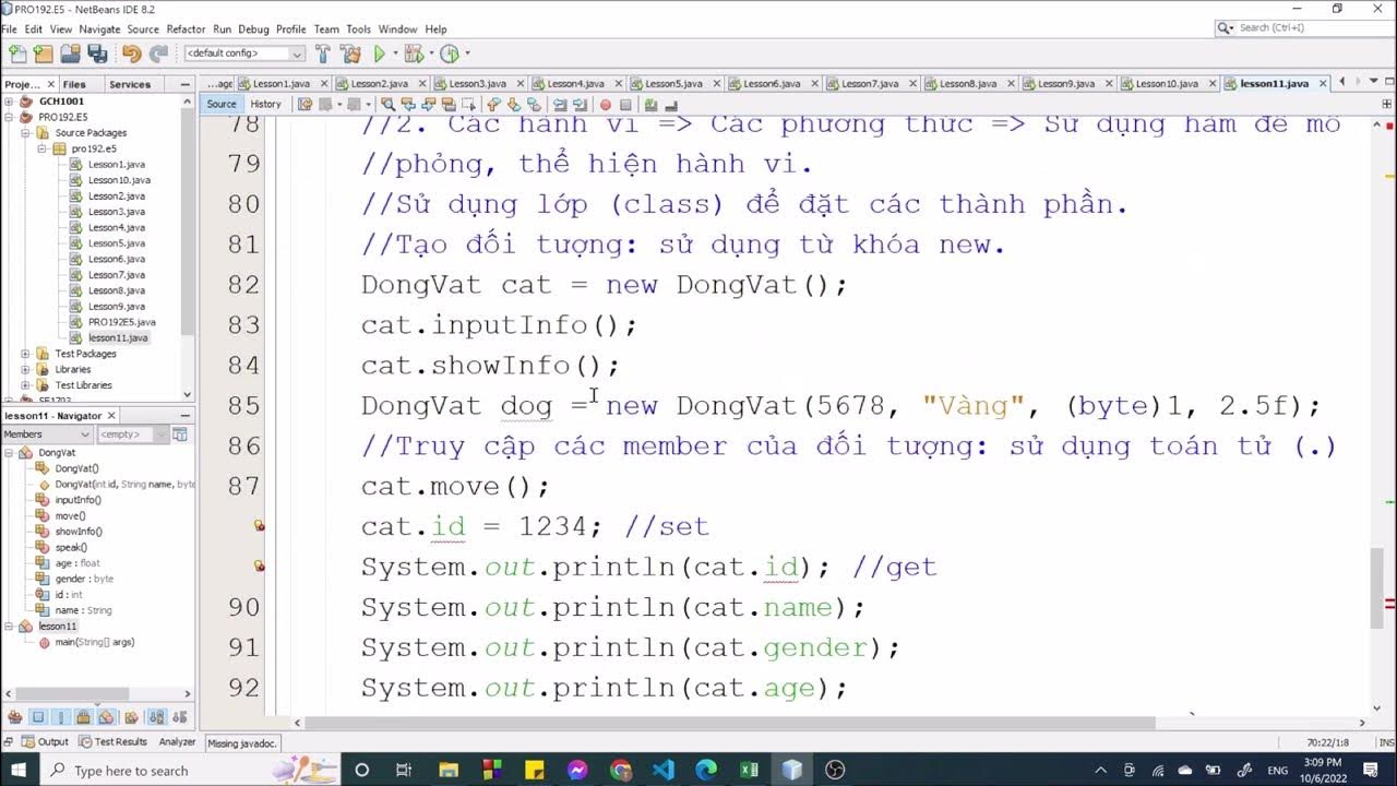 Java-PRO192.E5: Buổi 4. Setter và Getter, Overloading - YouTube