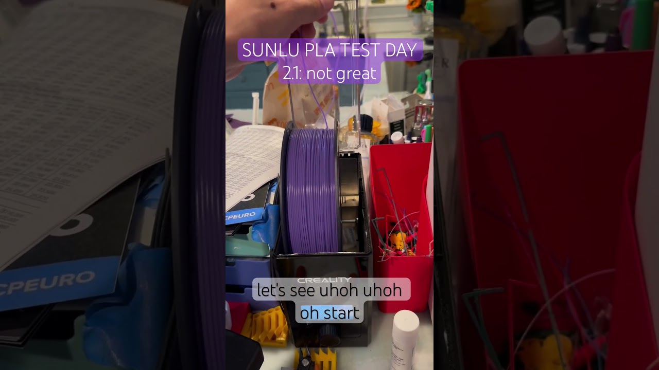 Sunlu PLA test day 2.1: not great. 