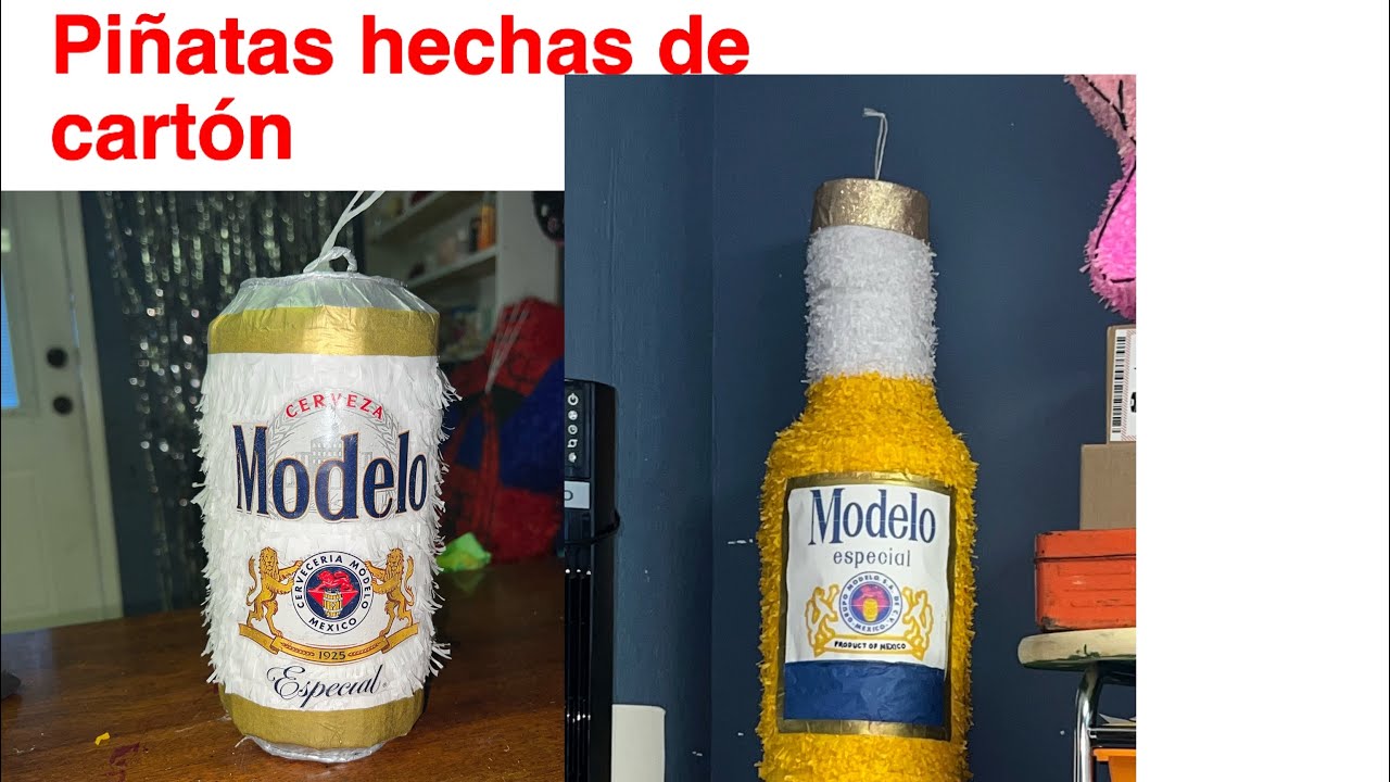 Piñata de botella hecha con caja de cartón!