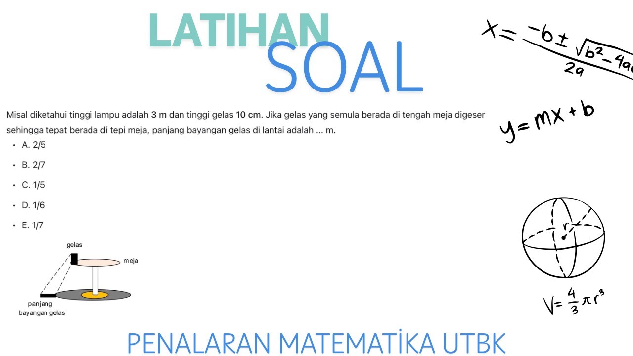Bayangan Gelas, Kesebangunan, Penalaran Matematika UTBK SNBT
