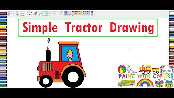 Simple Tractor Drawing - Easy Way To Draw A Tractor - Draw In Ms Paint