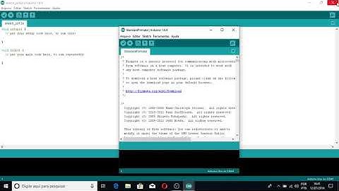Abrindo o sketch StandardFirmata no Arduino IDE