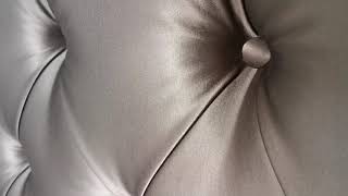 Sängynpääty Dream hiilenharmaalla satiinikankaalla - PISPAN