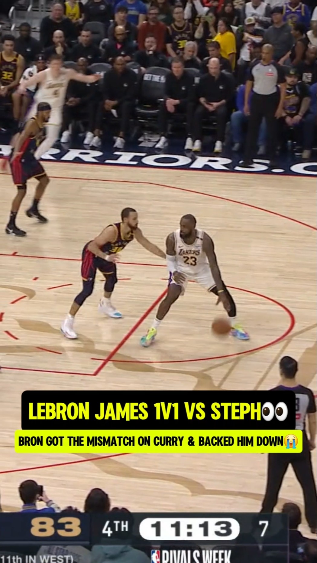 LeBron playing BULLY BALL vs Steph?