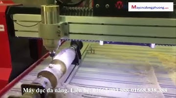 Máy đục vi tính kết hợp trục xoay đục tượng