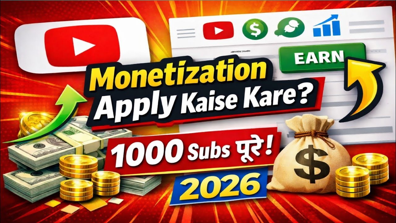 YouTube Monetization Apply Kaise Kare | Step by Step Hindi Guide 2026