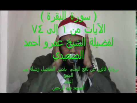 سورة البقرة من 1 إلى 74 للشيخ عمرو أحمد الصعيدي