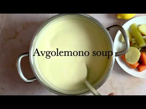 Avgolemono soup, Greek lemon and egg soup with chicken