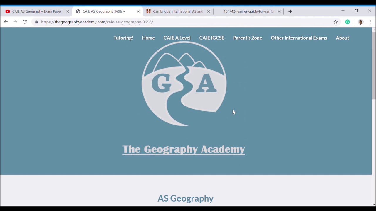 Cambridge International AS Geography course overview 2023/2024