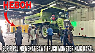 HEBOH❗SUPIR PALING NEKAT BAWA TRUCK MONTER TAMBANG BATU BARA NAIK KAPAL DI PELABUHAN MERAK