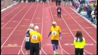 100 year old breaks the running dash record (USA) - 5 news - 4th May 2016
