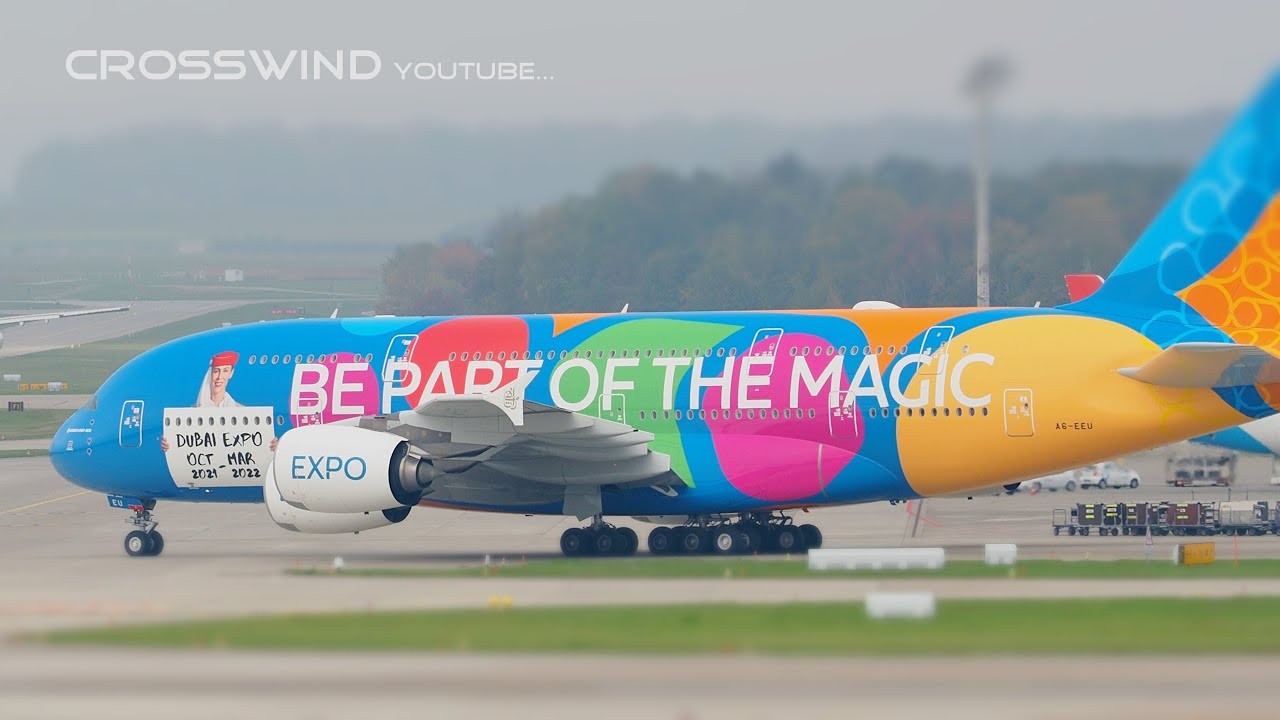 3/28着…EXPO 2020 Dubai エアバスA380Premier Emirates 🇦🇪 A380 Dubai EXPO livery 五彩繽紛的380