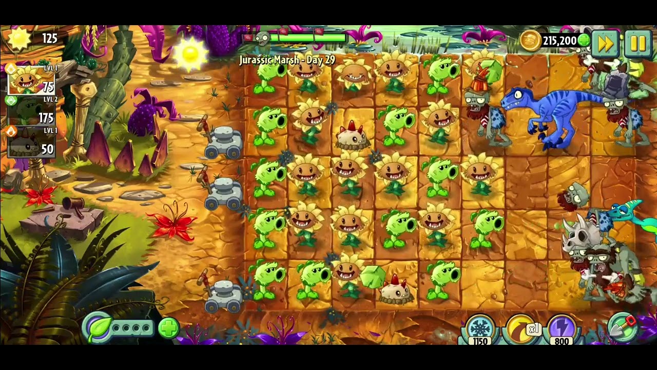 Jurassic Marsh - Day 29 || PvZ 2 - YouTube