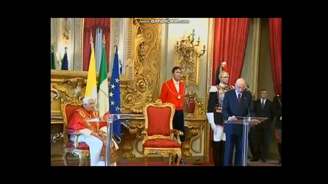 Visita di Papa Benedetto XVI al Quirinale 04 10 08 1