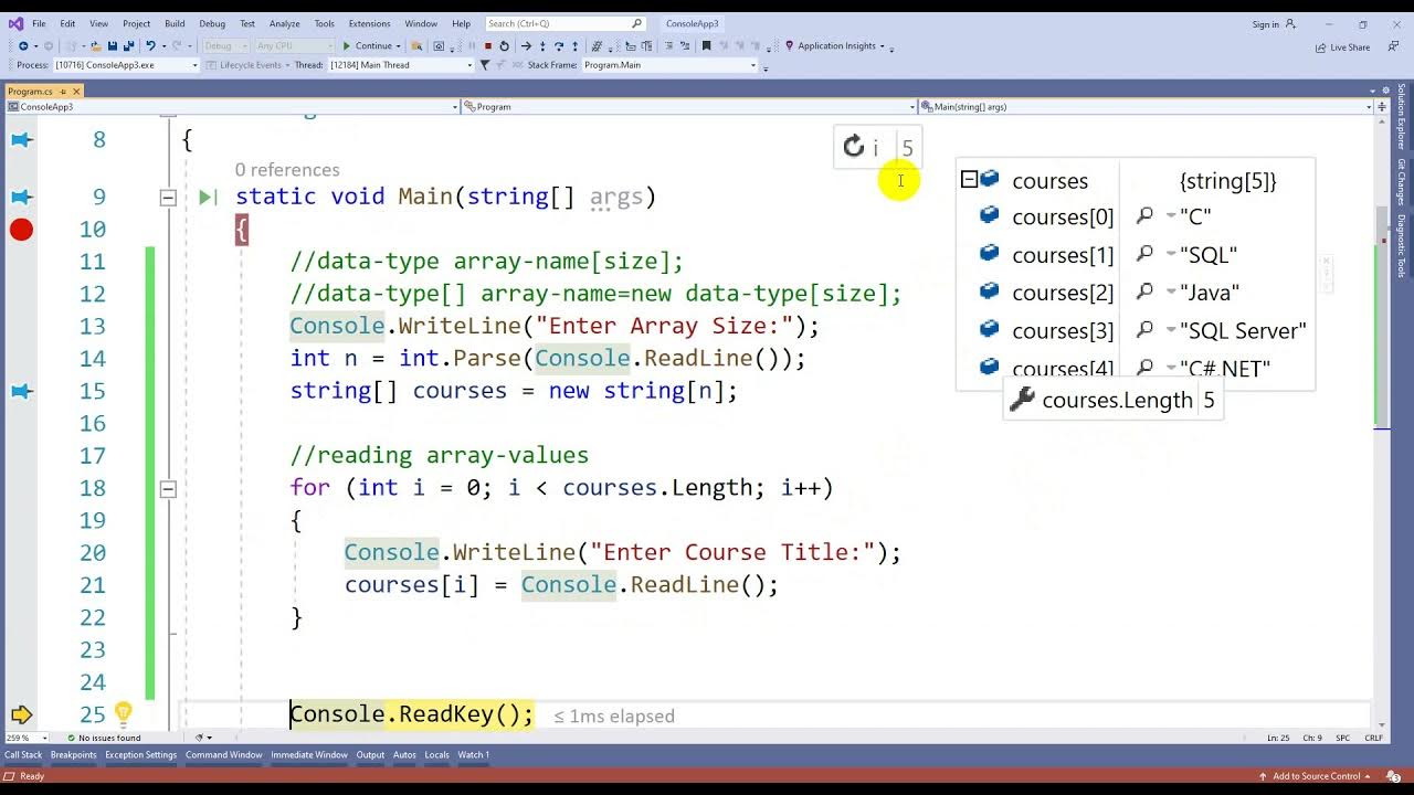 Arrays in C#.NET | Mastering Data Structures | DotNet Academy - YouTube