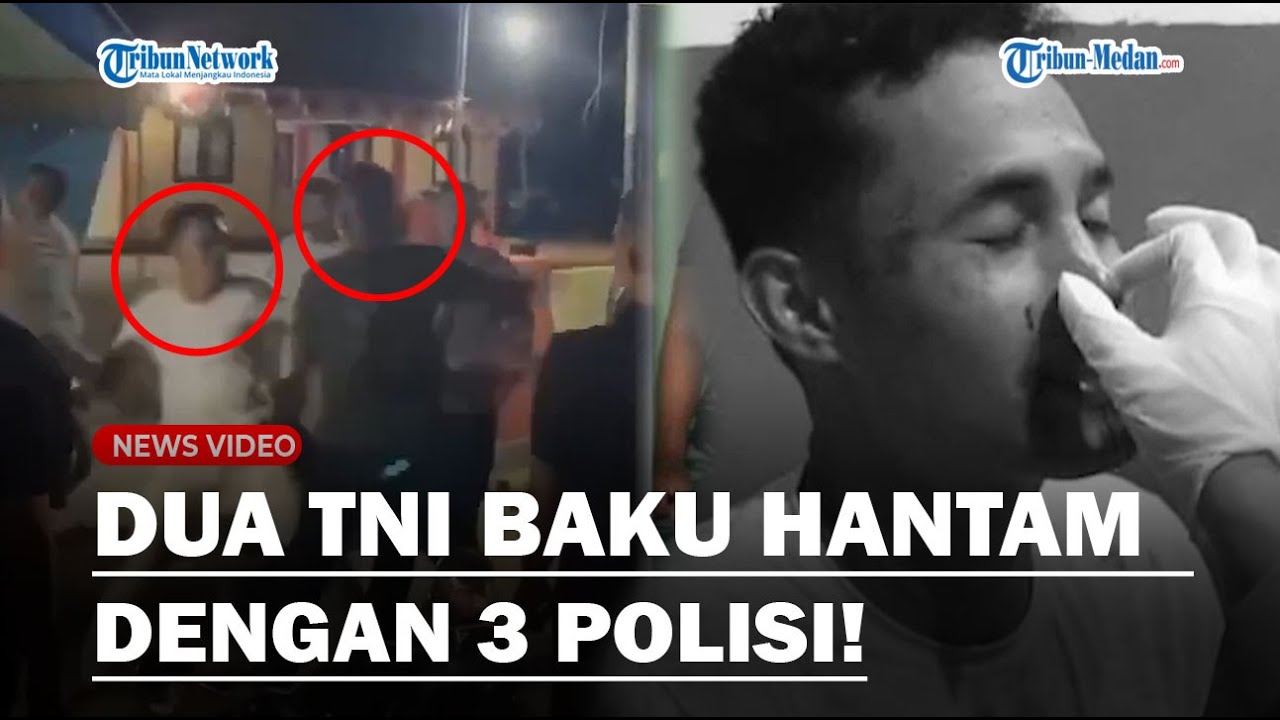 MENCEKAM! DETIK-DETIK DUA Oknum TNI Baku Hantam Dengan 3 Polisi, Berawal Dari Geber Motor