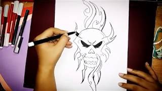 Evil skull tattoo 🌀 ☠️design..