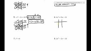 A2 Unit 5 Factoring Review