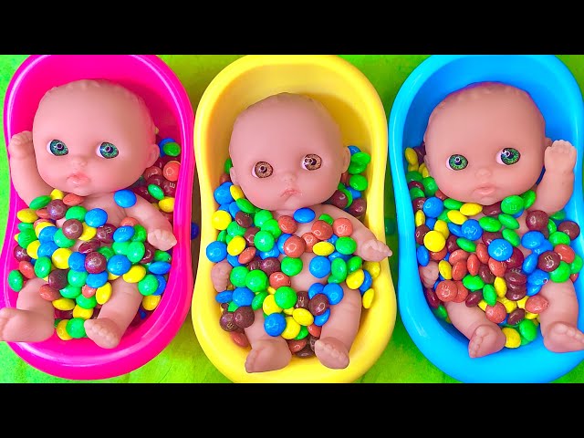 5 Minutes Satisfying Video Mixing Funny Candy ASMR & Makeup in 3 Bathtubs Rainbow Magic M&M's Slime